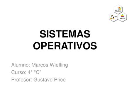 Alumno: Marcos Wiefling Curso: 4° “C” Profesor: Gustavo Price