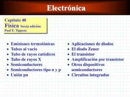 Electrónica Capítulo 40 Física Sexta edición Paul E. Tippens