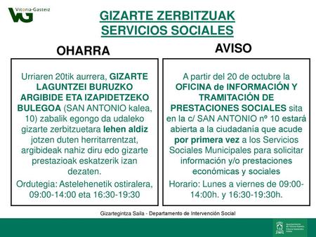 GIZARTE ZERBITZUAK SERVICIOS SOCIALES