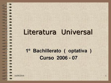 1º Bachillerato ( optativa ) Curso