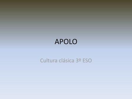 APOLO Cultura clásica 3º ESO.
