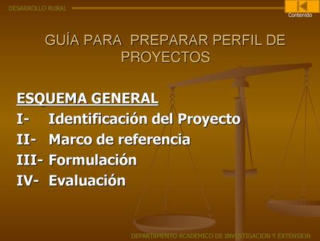 GUÍA PARA PREPARAR PERFIL DE PROYECTOS