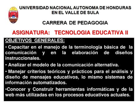 ASIGNATURA: TECNOLOGIA EDUCATIVA II