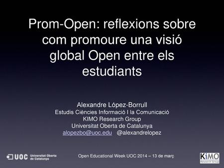 Alexandre López-Borrull Estudis Ciències Informació I la Comunicació