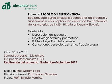 Proyecto PROGRESO Y SUPERVIVENCIA