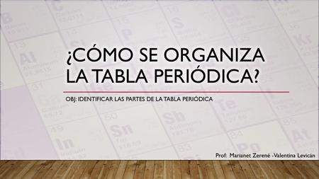 ¿Cómo se organiza la tabla periódica?