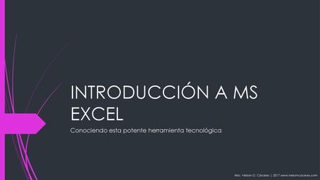 INTRODUCCIÓN A MS EXCEL
