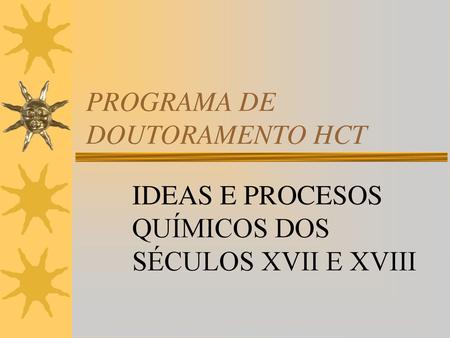PROGRAMA DE DOUTORAMENTO HCT
