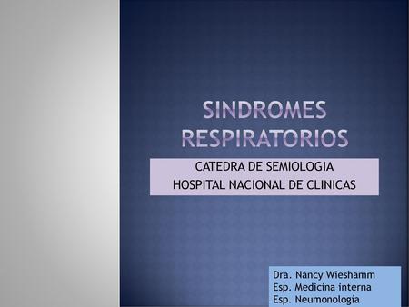 Sindromes respiratorios