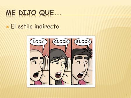 Me dijo que... El estilo indirecto.