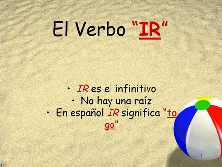En español IR significa “to go”