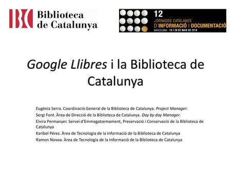 Google Llibres i la Biblioteca de Catalunya