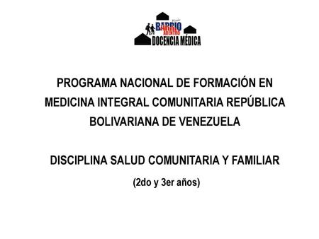(2do y 3er años) PROGRAMA NACIONAL DE FORMACIÓN EN