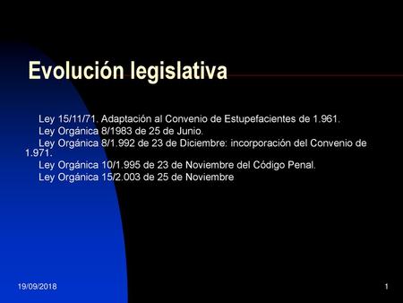 Evolución legislativa