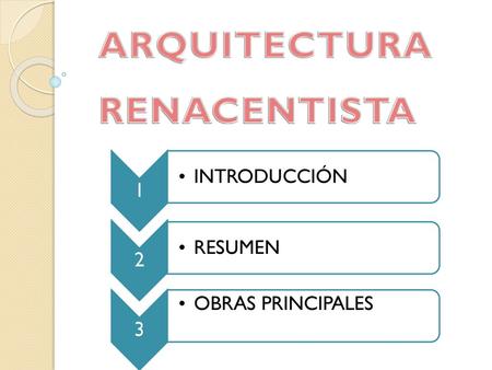 ARQUITECTURA RENACENTISTA