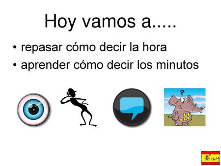 Hoy vamos a..... repasar cómo decir la hora