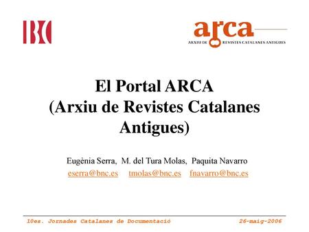 El Portal ARCA (Arxiu de Revistes Catalanes Antigues)