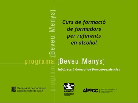 Curs de formació de formadors per referents en alcohol