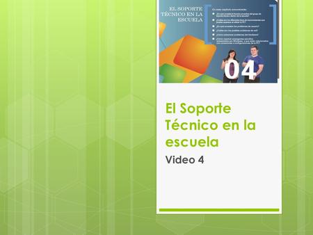 El Soporte Técnico en la escuela