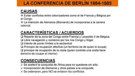 LA CONFERENCIA DE BERLÍN