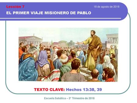 Escuela Sabática – 3° Trimestre de 2018