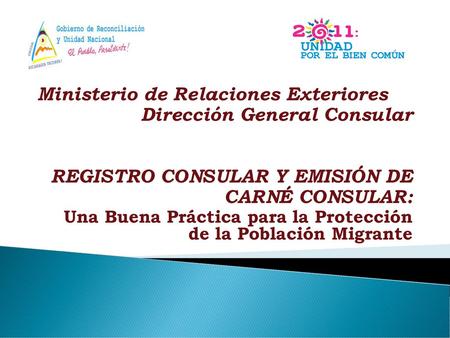 Ministerio de Relaciones Exteriores Dirección General Consular
