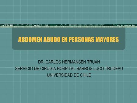 ABDOMEN AGUDO EN PERSONAS MAYORES