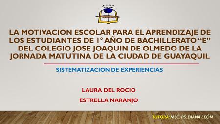 SISTEMATIZACION DE EXPERIENCIAS LAURA DEL ROCIO ESTRELLA NARANJO