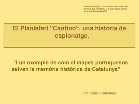 El Planisferi Cantino“, una història de espionatge.
