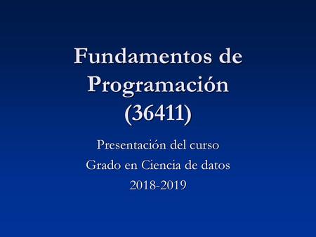 Fundamentos de Programación (36411)