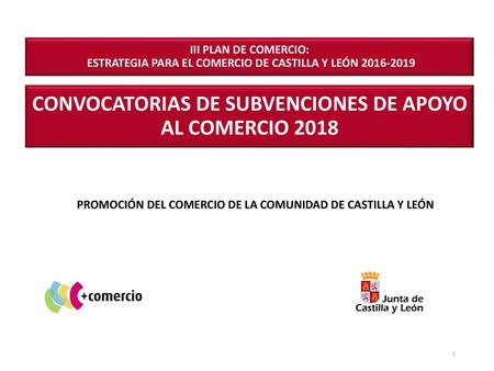 CONVOCATORIAS DE SUBVENCIONES DE APOYO AL COMERCIO 2018
