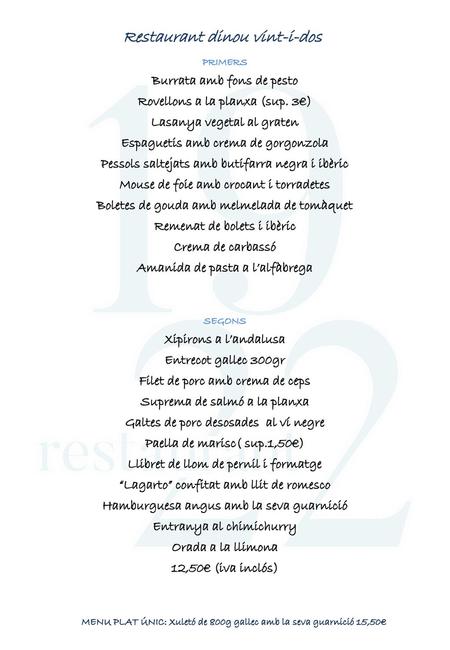 Restaurant dinou vint-i-dos