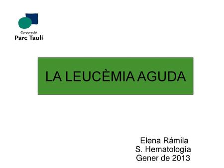 Elena Rámila S. Hematología Gener de 2013