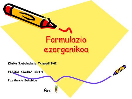 Formulazio ezorganikoa