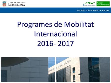 Programes de Mobilitat Internacional