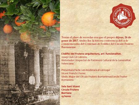 Tenim el plaer de recordar-vos que el proper dijous, 26 de gener de 2017, tindrà lloc la tercera conferència del cicle commemoratiu del Centenari de.