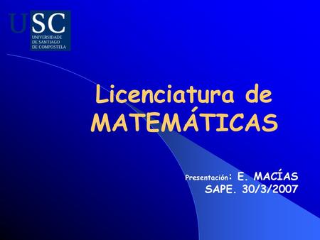 Licenciatura de MATEMÁTICAS