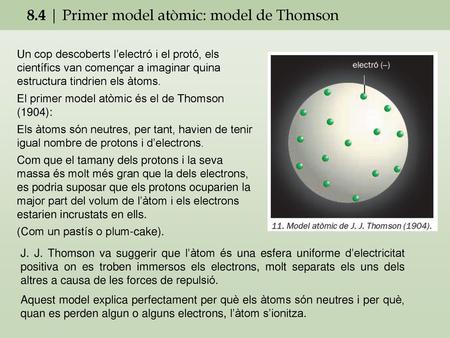8.4 | Primer model atòmic: model de Thomson
