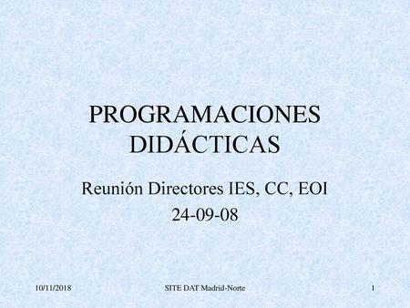 PROGRAMACIONES DIDÁCTICAS