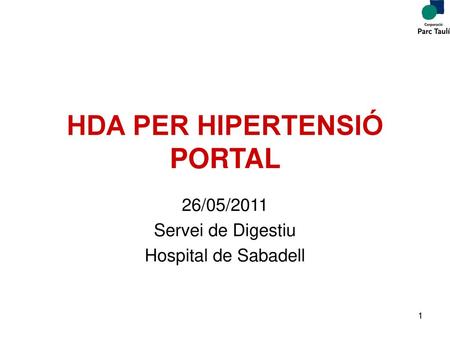 HDA PER HIPERTENSIÓ PORTAL