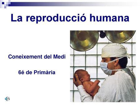 La reproducció humana Coneixement del Medi 6é de Primària.