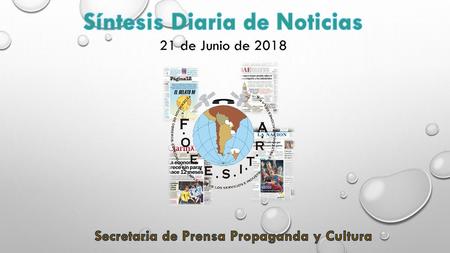 Síntesis Diaria de Noticias Secretaria de Prensa Propaganda y Cultura