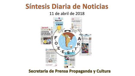 Síntesis Diaria de Noticias Secretaria de Prensa Propaganda y Cultura