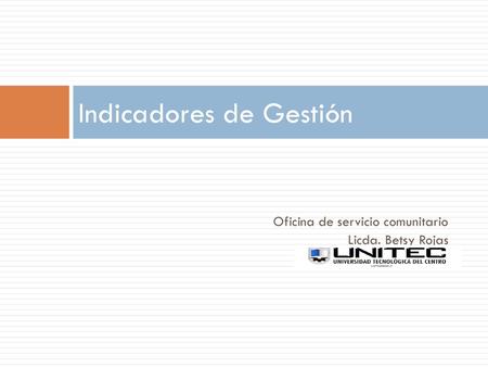 Indicadores de Gestión