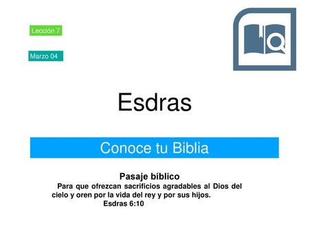 Esdras Conoce tu Biblia Pasaje bíblico