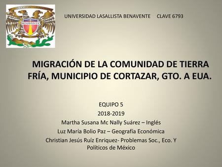 UNIVERSIDAD LASALLISTA BENAVENTE     CLAVE 6793