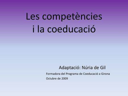 Les competències i la coeducació