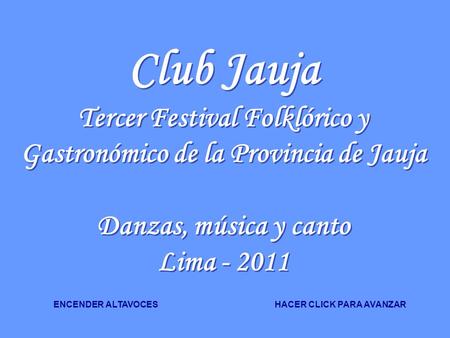 Tercer Festival Folklórico y Gastronómico de la Provincia de Jauja
