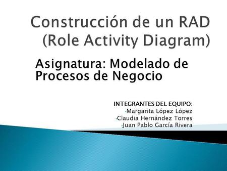 Construcción de un RAD (Role Activity Diagram)