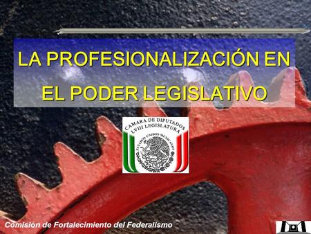 Comisión de Fortalecimiento del Federalismo LA PROFESIONALIZACIÓN EN EL PODER LEGISLATIVO.
